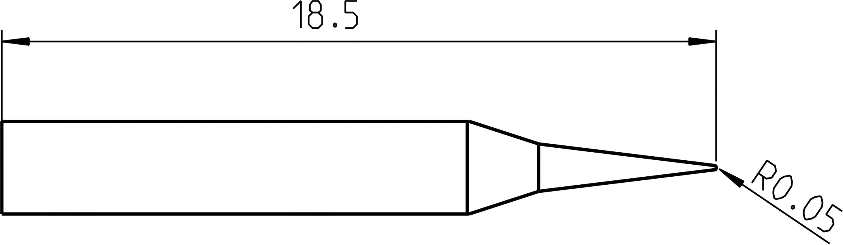 Weller RTP 001 C NW Lötspitze Konisch Spitzen-Größe 0.1mm Spitzen-Länge 18.5mm Inhalt 1St.
