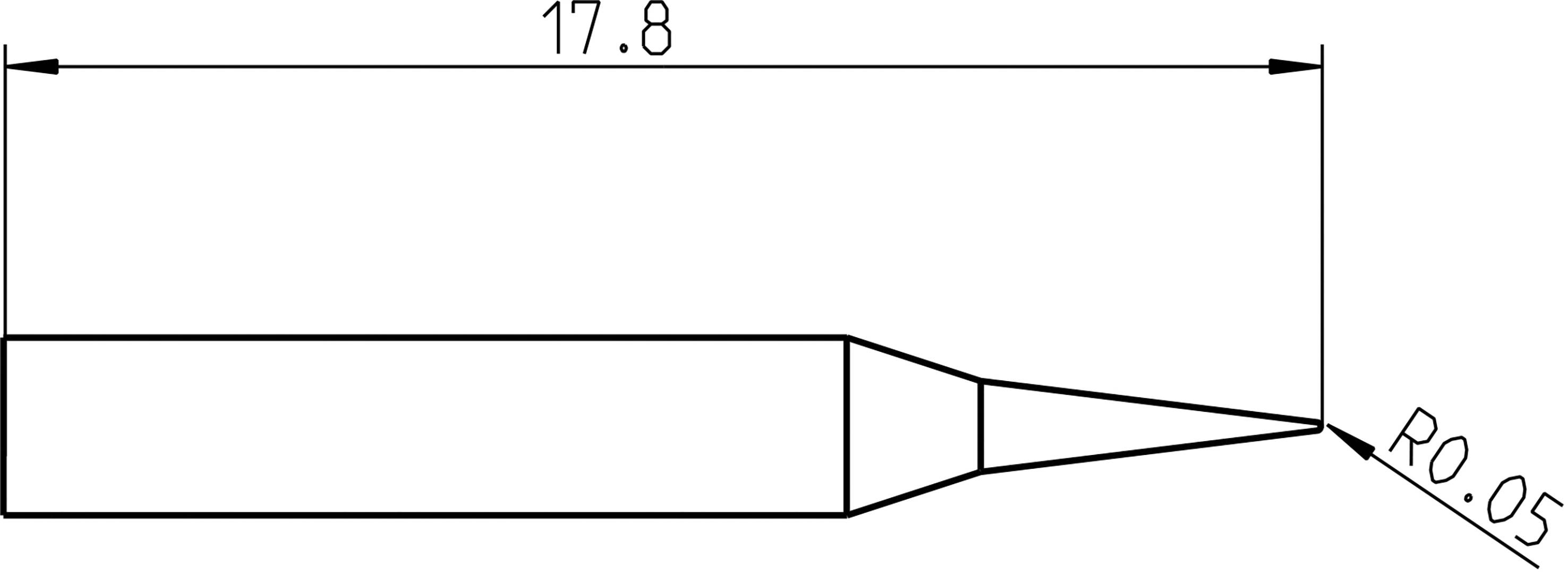 Weller RTP 001 C NW MS Lötspitze Konisch Spitzen-Größe 0.1mm Spitzen-Länge 17.9mm Inhalt 1St.