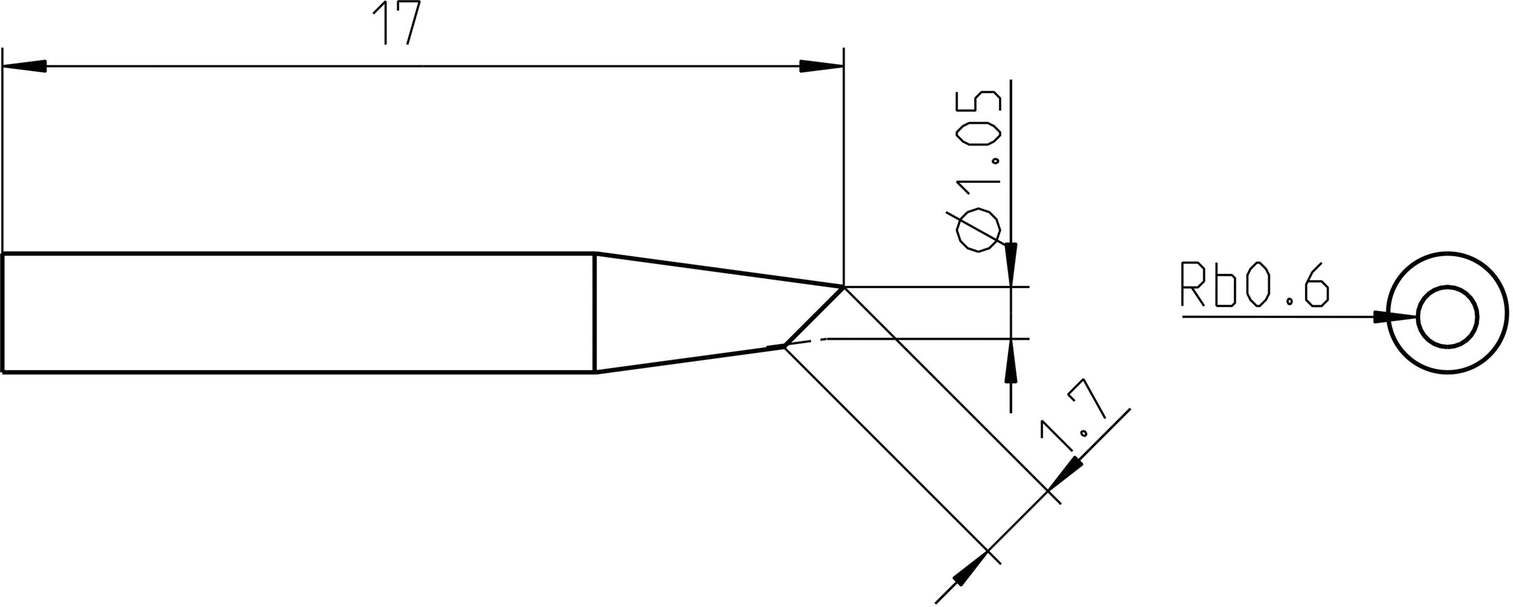 Weller RTP 012 B Lötspitze abgeschrägt Spitzen-Größe 1.2 mm Spitzen-Länge 17 mm Inhalt 1 St.