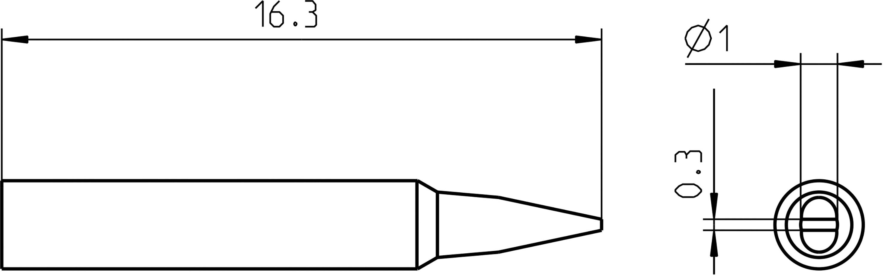 Weller RTP 010 S MS Lötspitze Konisch Spitzen-Länge 16.3mm Inhalt 1St.