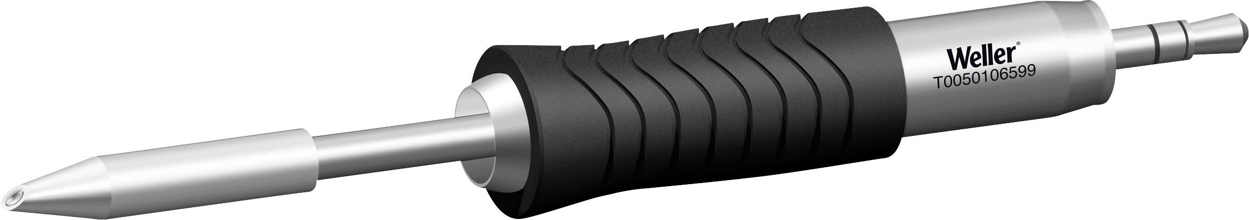 Lötkolben von Weller, Modell T0050100599, mit rutschfestem Griff. Gezeigt in schräger Ansicht, betont die gebogene Spitze.