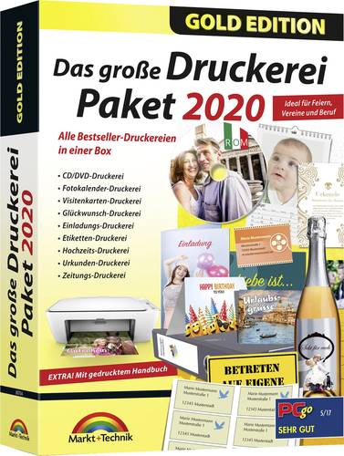 Das große Druckerei Paket 2020 Gold Edition Vollversion, 1 Lizenz Windows Vorlagenp