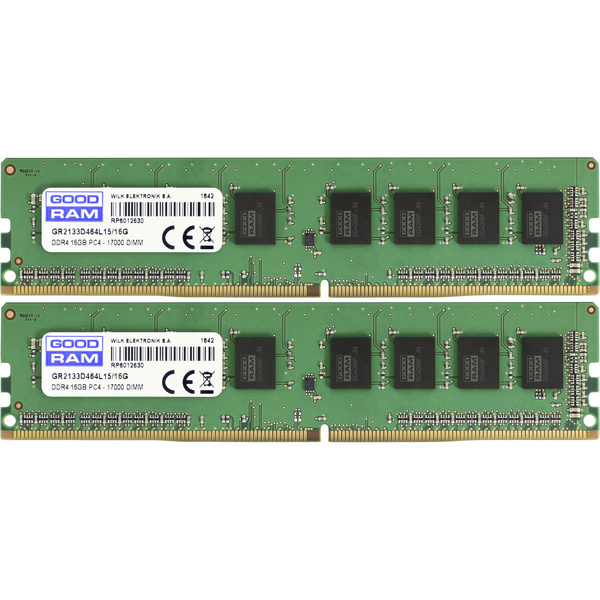 Goodram PC-Arbeitsspeicher Kit DDR4 8 GB 2 x 4 GB Non-ECC 2400 MHz 288pin DIMM CL17 GR2400D464L17S/