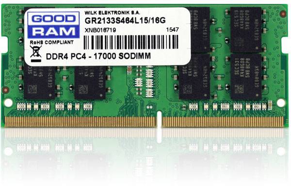 Goodram GR2400S464L17S/8G Laptop-Arbeitsspeicher Modul 8 GB 1 x 8 GB 2400 MHz 260pin SO-DIMM CL17 GR2400S464L17S/8G