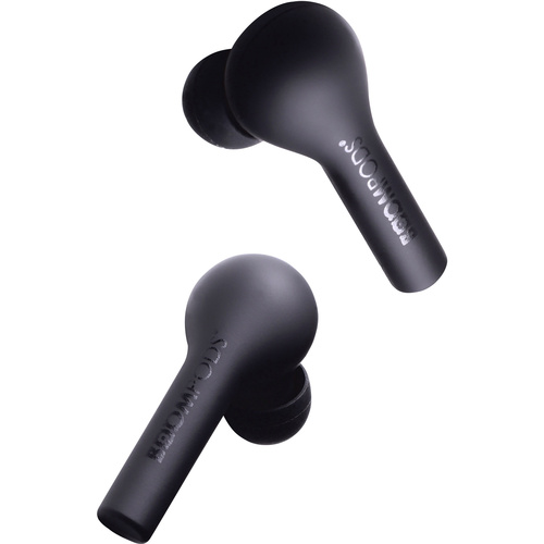 Boompods Bassline Écouteurs intra-auriculaires Bluetooth noir micro-casque, magnétique, commande tactile