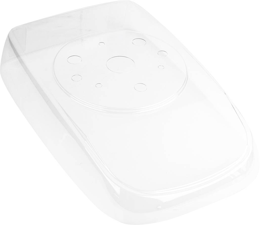 Kunststoffgehäuse mit glatter, transparenter Oberfläche, geeignet für Schutz und Übersicht von Produkten oder Gegenständen.