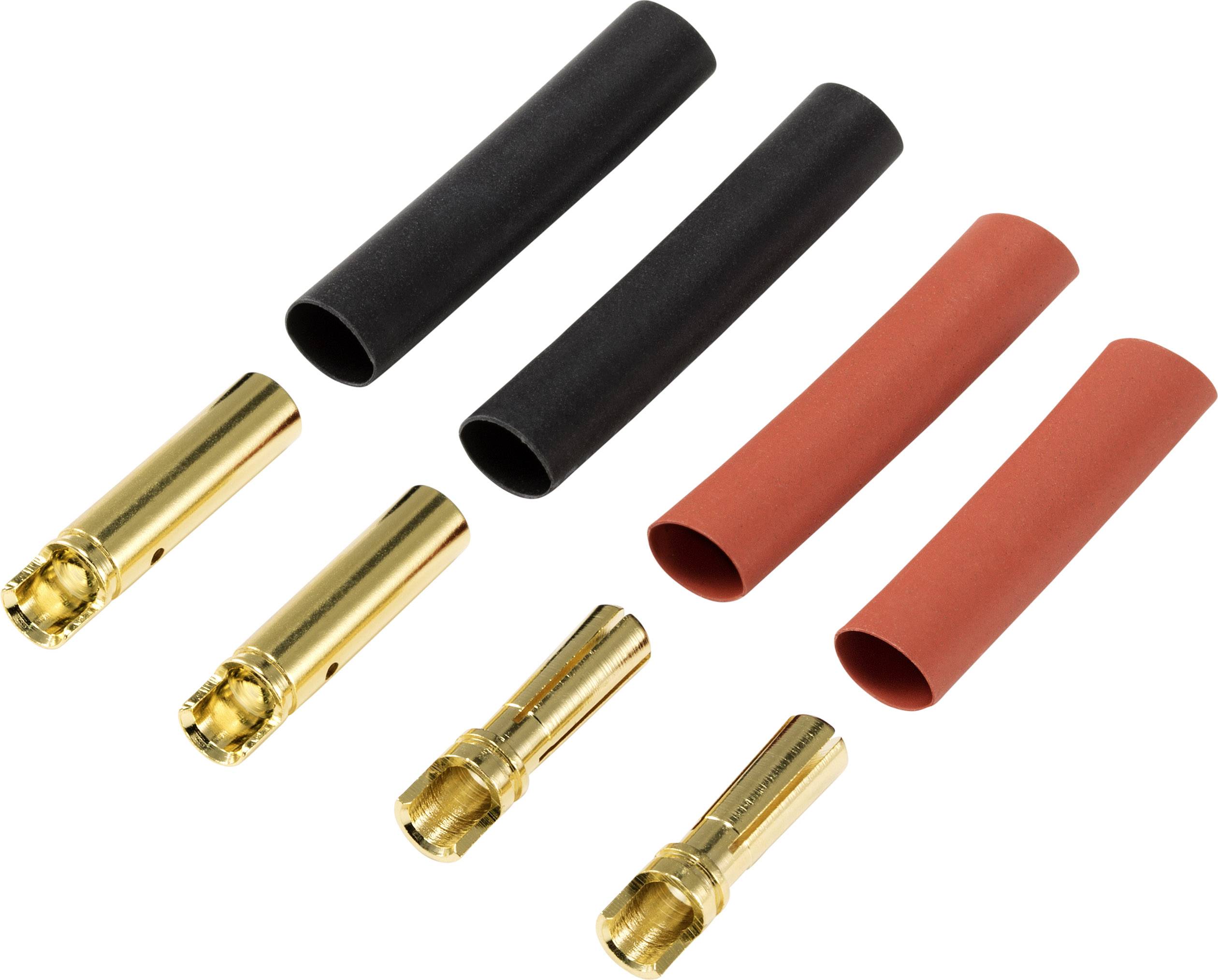 Reely RE-6534189 Akku Stecker 4mm vergoldet 2 Paar