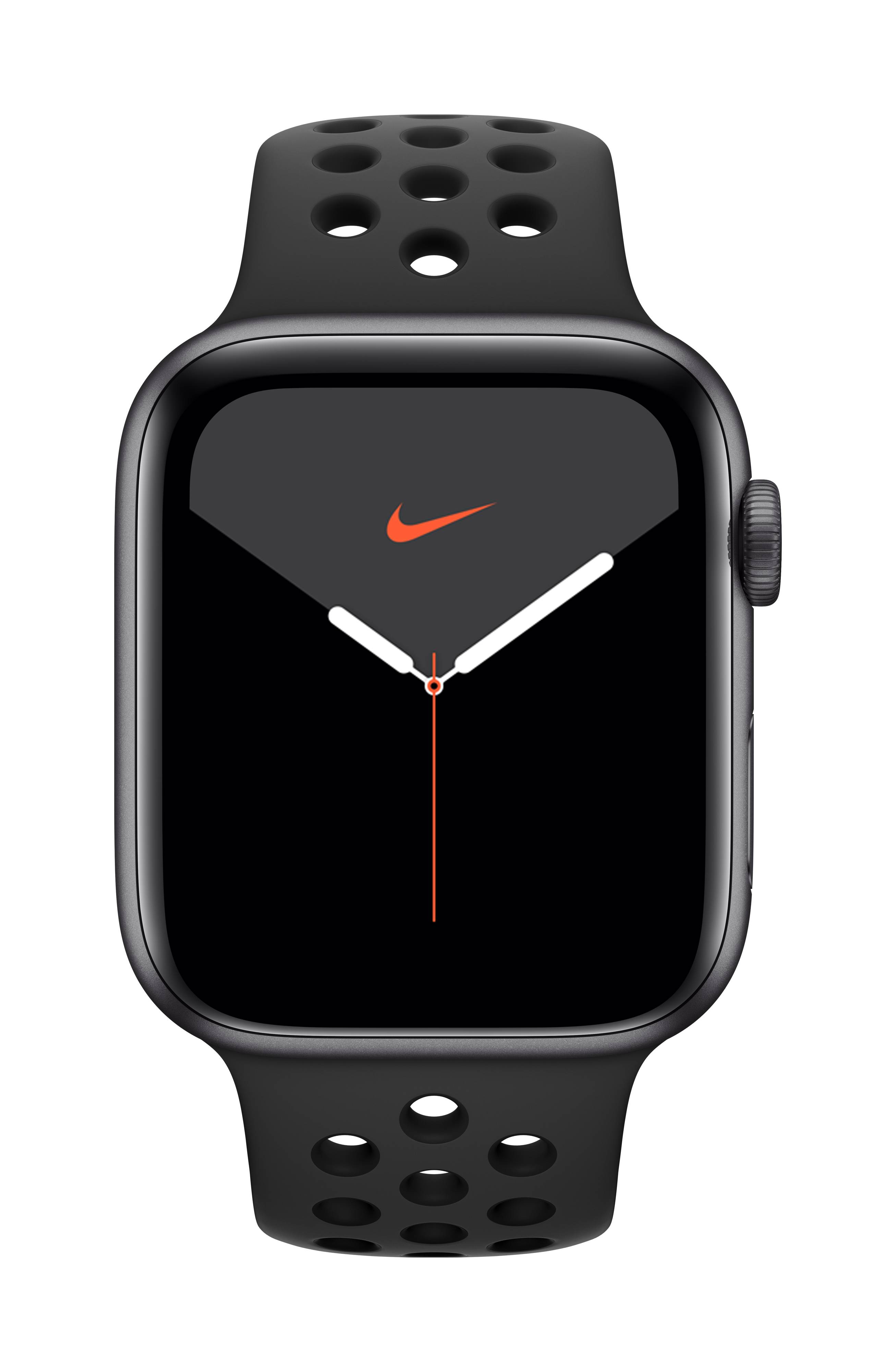 Apple Watch Series 5 Nike Edition GPS + Cellular 44mm Aluminiumgehäuse Space Grau Sportarmband Schwarz, Anthrazit
