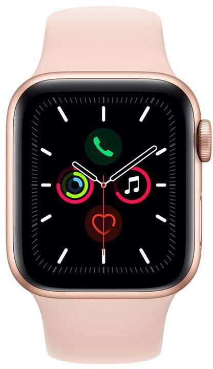 Apple Watch Series 5 GPS 40mm Aluminiumgehäuse Gold Sportarmband Sandrosa
