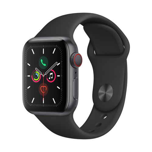 Apple Watch Series 5 40mm WiFi + Cellular Aluminiumgehäuse Spacegrau Sportarmband Black