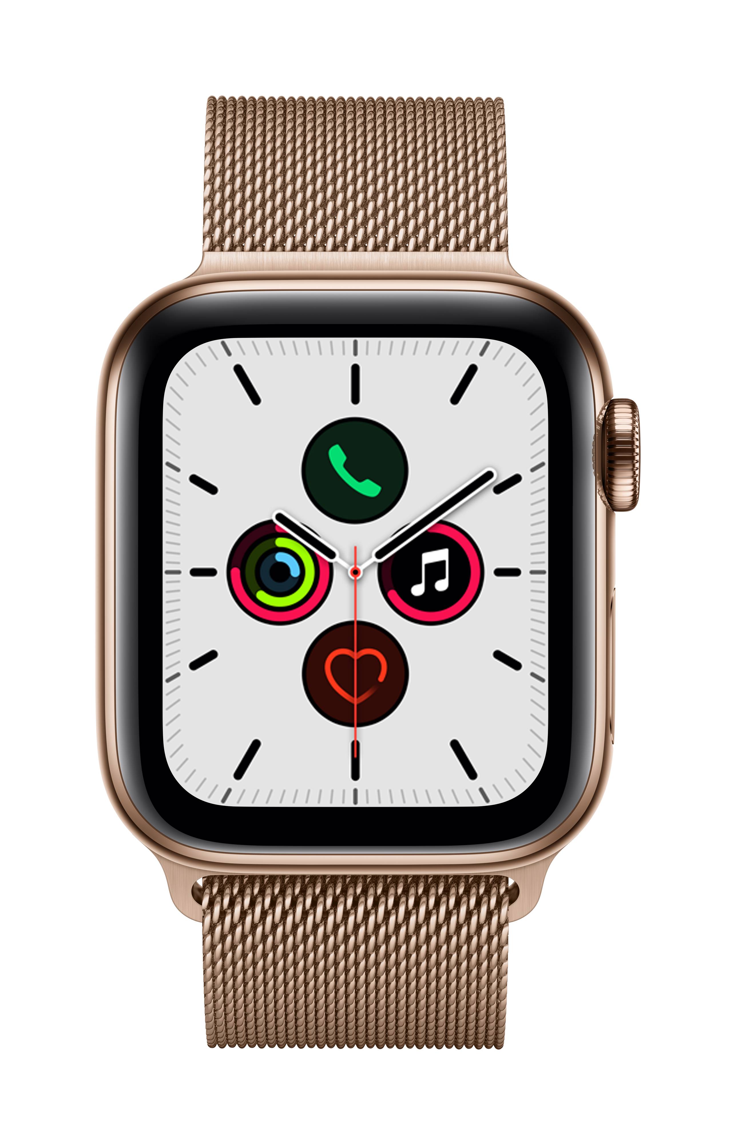 Apple Watch Series 5 GPS + Cellular 40 mm Edelstahlgehäuse Gold Milanaisearmband Gold Milanese