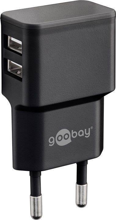 Goobay USB Ladegerät 12 W USB 2.0 Buchse A Schwarz Steckdose