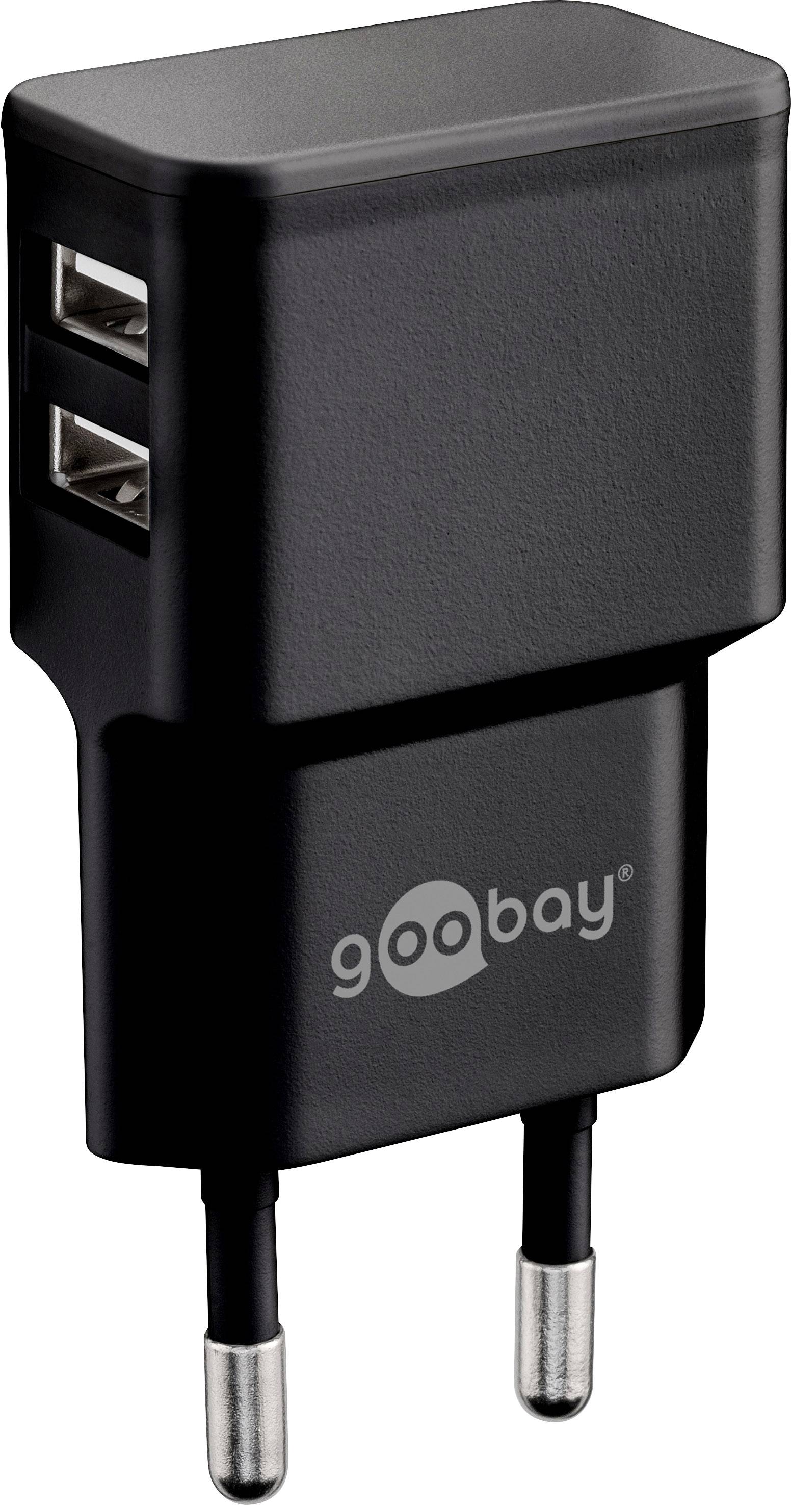 Goobay USB Ladegerät 12 W USB 2.0 Buchse A Schwarz Steckdose