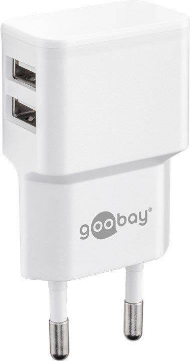 Goobay USB Ladegerät 12 W USB 2.0 Buchse A Weiß Steckdose