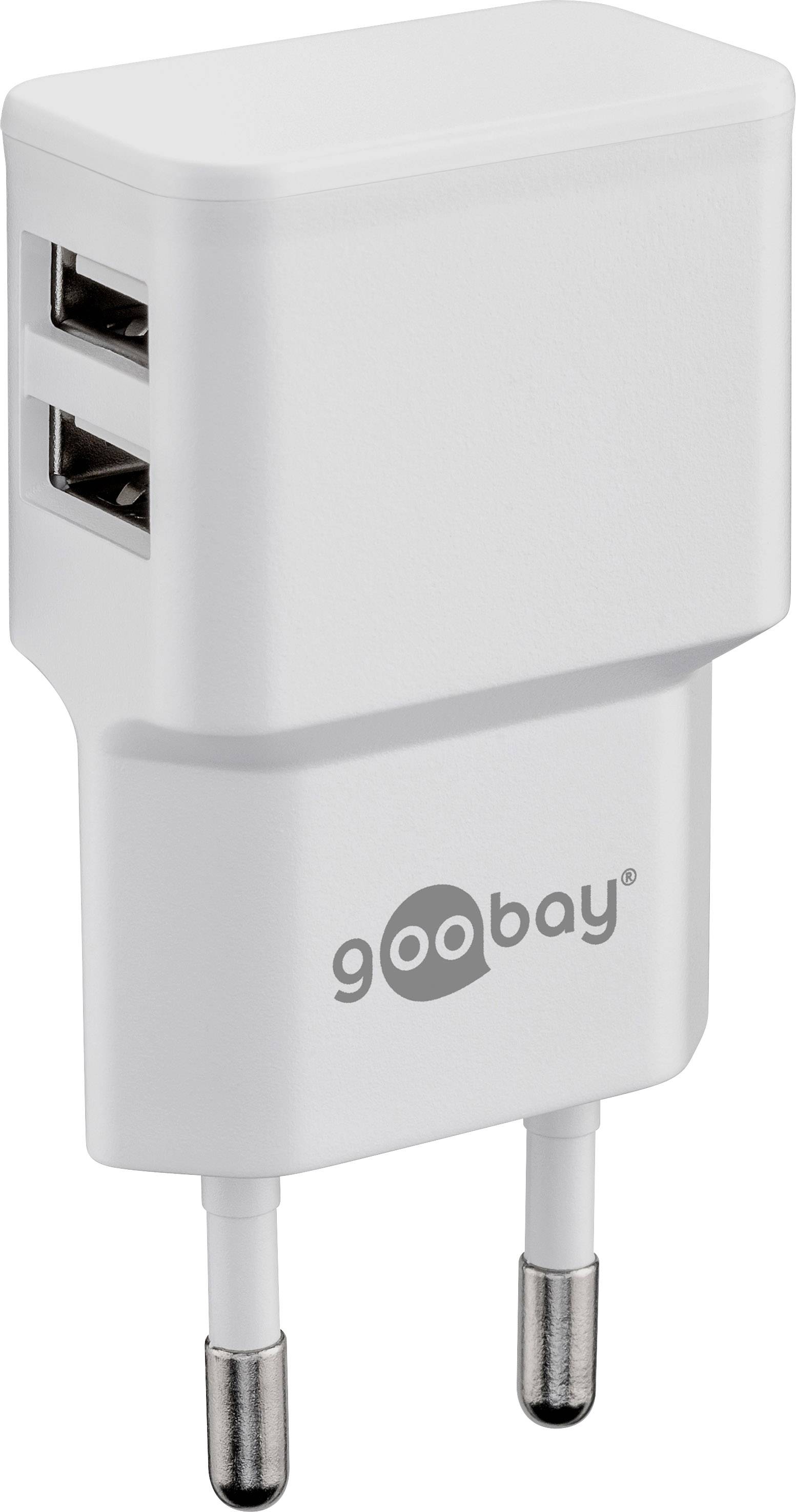 Goobay USB Ladegerät 12 W USB 2.0 Buchse A Weiß Steckdose