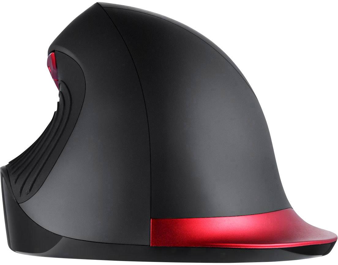 Perixx 718R Kabellose ergonomische Maus Funk Optisch Schwarz, Rot 6 Tasten 1600 dpi Ergonomisch
