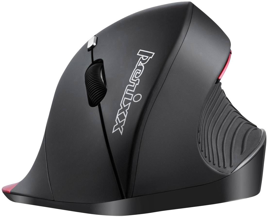 Perixx 718R Kabellose ergonomische Maus Funk Optisch Schwarz, Rot 6 Tasten 1600 dpi Ergonomisch