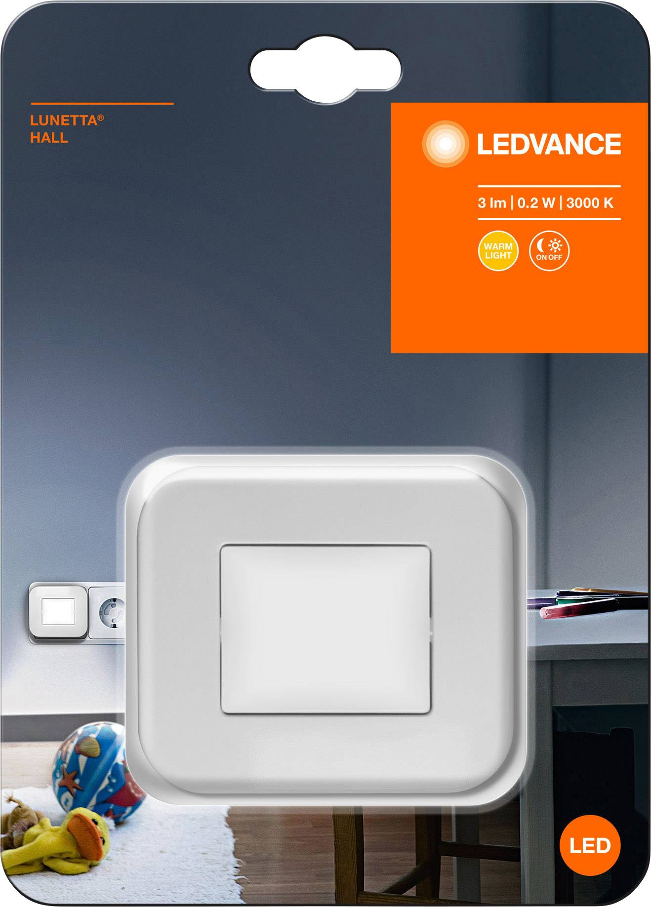 LEDVANCE LUNETTA Hall L 4058075266803 LED-Nachtlicht Quadratisch LED Warmweiß Weiß