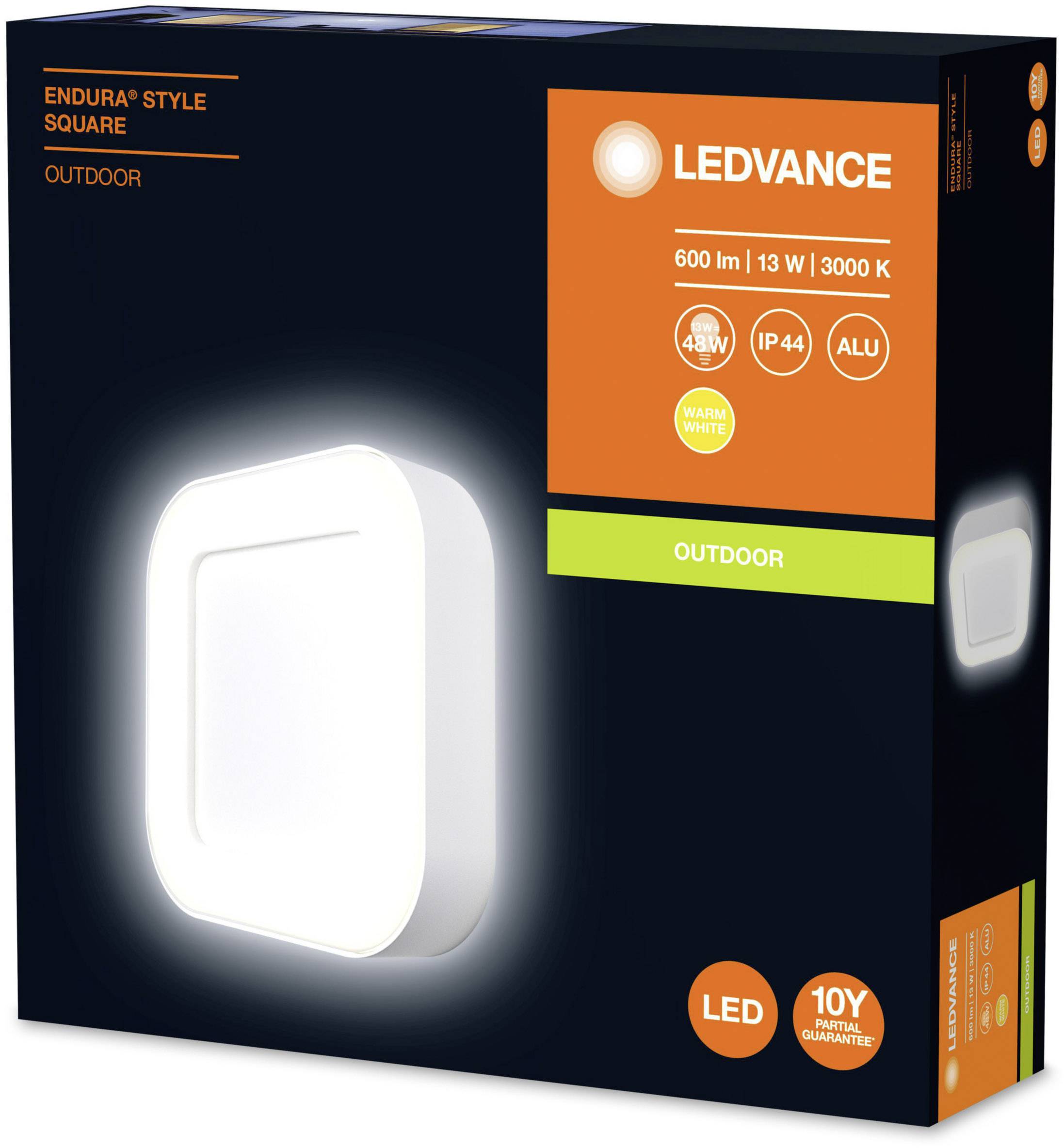 LEDVANCE ENDURA® STYLE SQUARE L 4058075205277 LED-Außenwandleuchte EEK: E (A - G) 13W Weiß