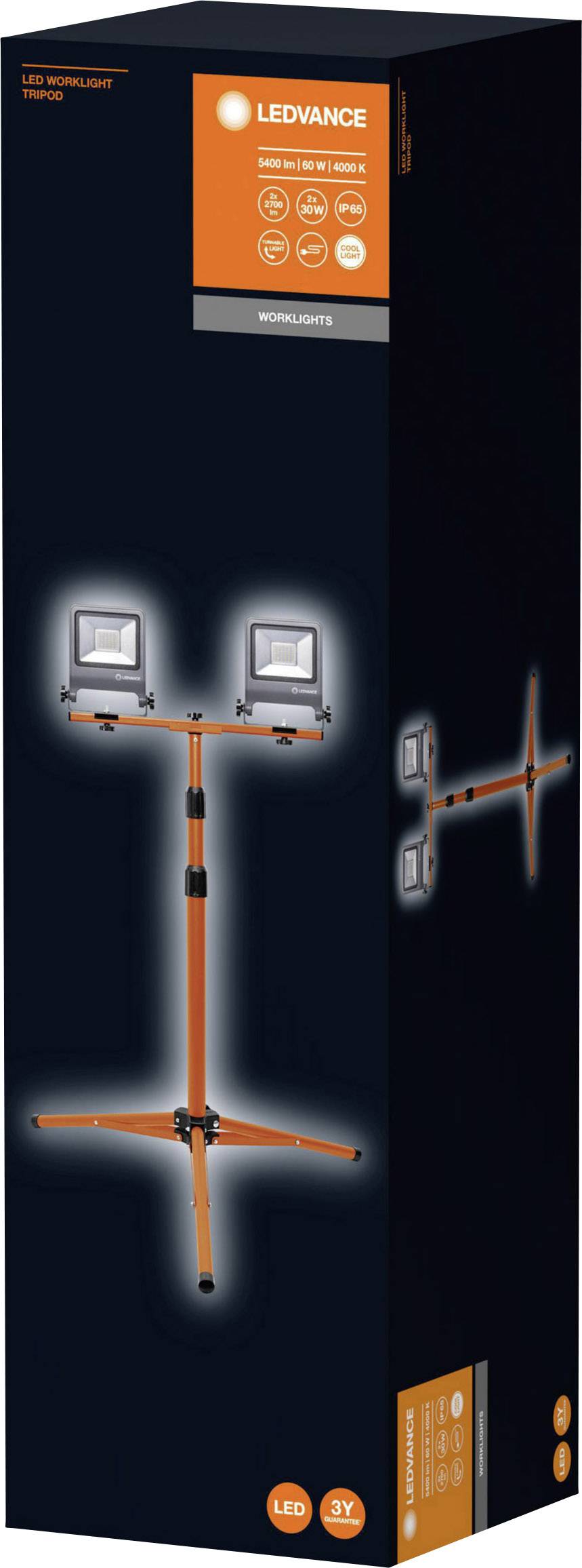LEDVANCE LED Worklights - TRIPOD L Baustrahler Stativlänge (max.): 1500 mm 60 W 5400 lm Neutralweiß 4058075213951