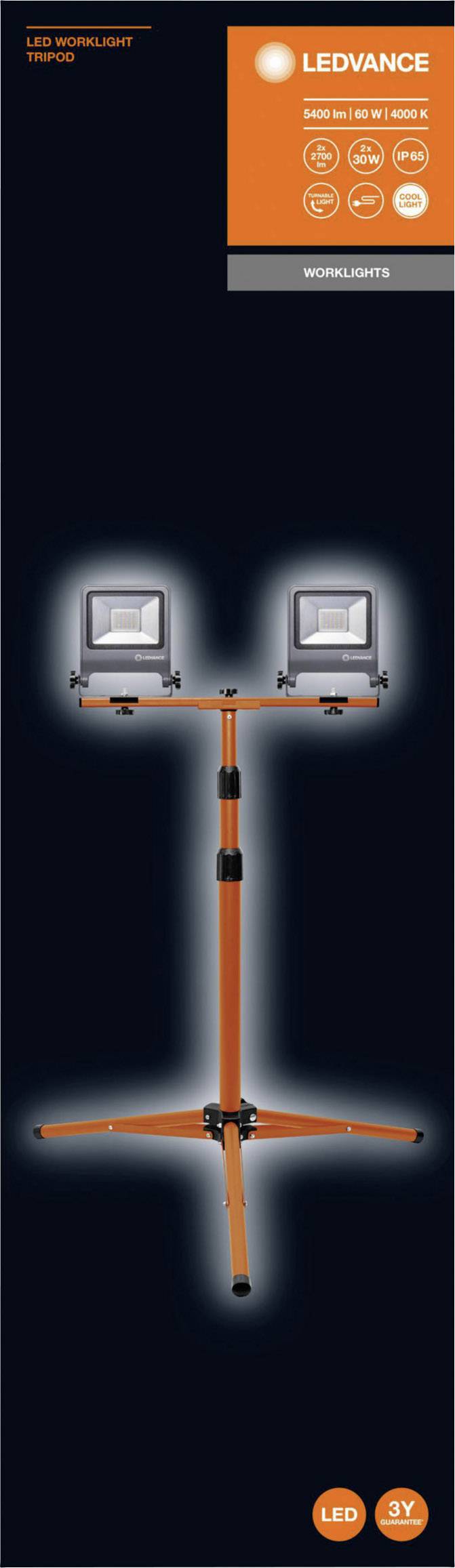 LEDVANCE LED Worklights - TRIPOD L Baustrahler Stativlänge (max.): 1500mm 60W 5400lm Neutralweiß 4058075213951