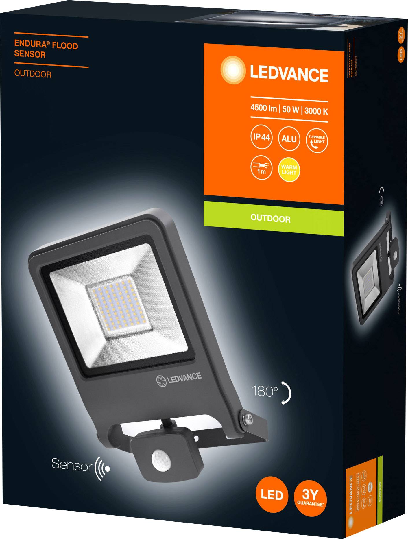 LEDVANCE ENDURA® FLOOD Sensor Warm White L 4058075239593 LED-Außenstrahler mit Bewegungsmelder 50 W Leuchtfarben: Warmweiß