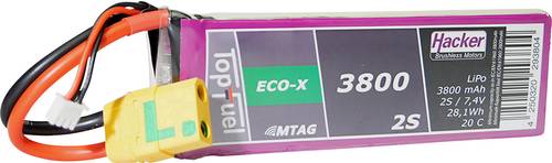 Hacker Modellbau-Akkupack (LiPo) 7.4V 3800 mAh Zellen-Zahl: 2 20 C Softcase XT90-S