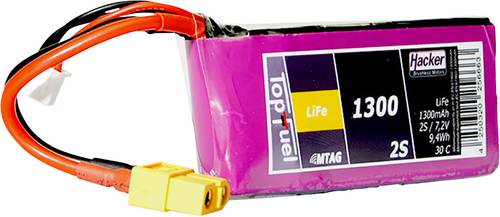 Hacker Modellbau-Akkupack (LiFe) 6.6V 1300 mAh Zellen-Zahl: 2 30 C Softcase XT60