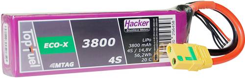 Hacker Modellbau-Akkupack (LiPo) 14.8V 3800 mAh Zellen-Zahl: 4 20 C Softcase XT90