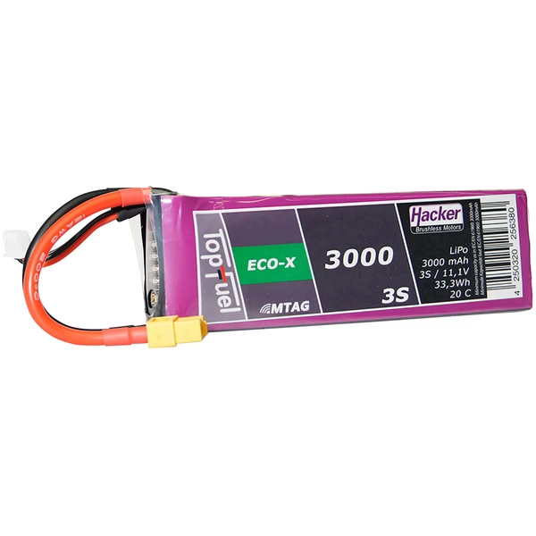 Hacker Modellbau-Akkupack (LiPo) 11.1V 3000 mAh Zellen-Zahl: 3 20 C Softcase XT60 Hacker Modellbau-Akkupack (LiPo) 11.1V 3000 mAh Zellen-Zahl: 3 20 C Softcase XT60