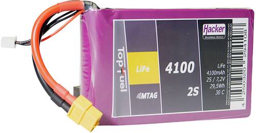 Hacker Modellbau-Akkupack (LiFe) 6.6V 4100 Zellen-Zahl: 2 30 C Softcase XT60