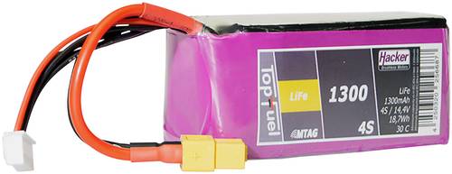 Hacker Modellbau-Akkupack (LiFe) 13.2V 1300 mAh Zellen-Zahl: 4 30 C Softcase XT60