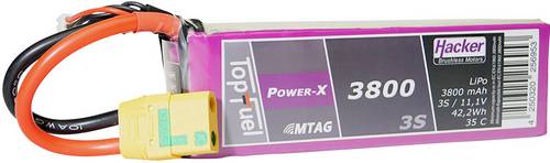 Hacker Modellbau-Akkupack (LiPo) 11.1V 3800 mAh Zellen-Zahl: 3 35 C Softcase XT90