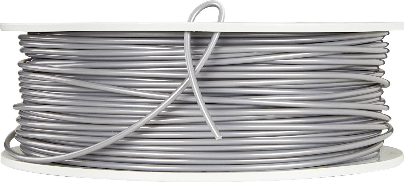 Eine große Rolle mit grauem Kabel, aufgerollt auf einer weißen Spule.