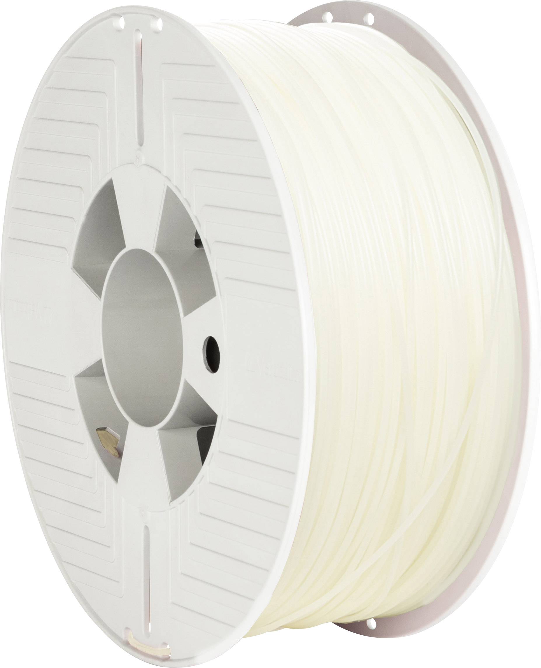 Weiße Spule mit hellem 3D-Drucker-Filament, bereit für den Einsatz in einem 3D-Drucker.