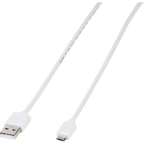 Vivanco USB-Kabel USB 2.0 USB-A Stecker, USB-Micro-B Stecker 1.00 m Weiß 39451
