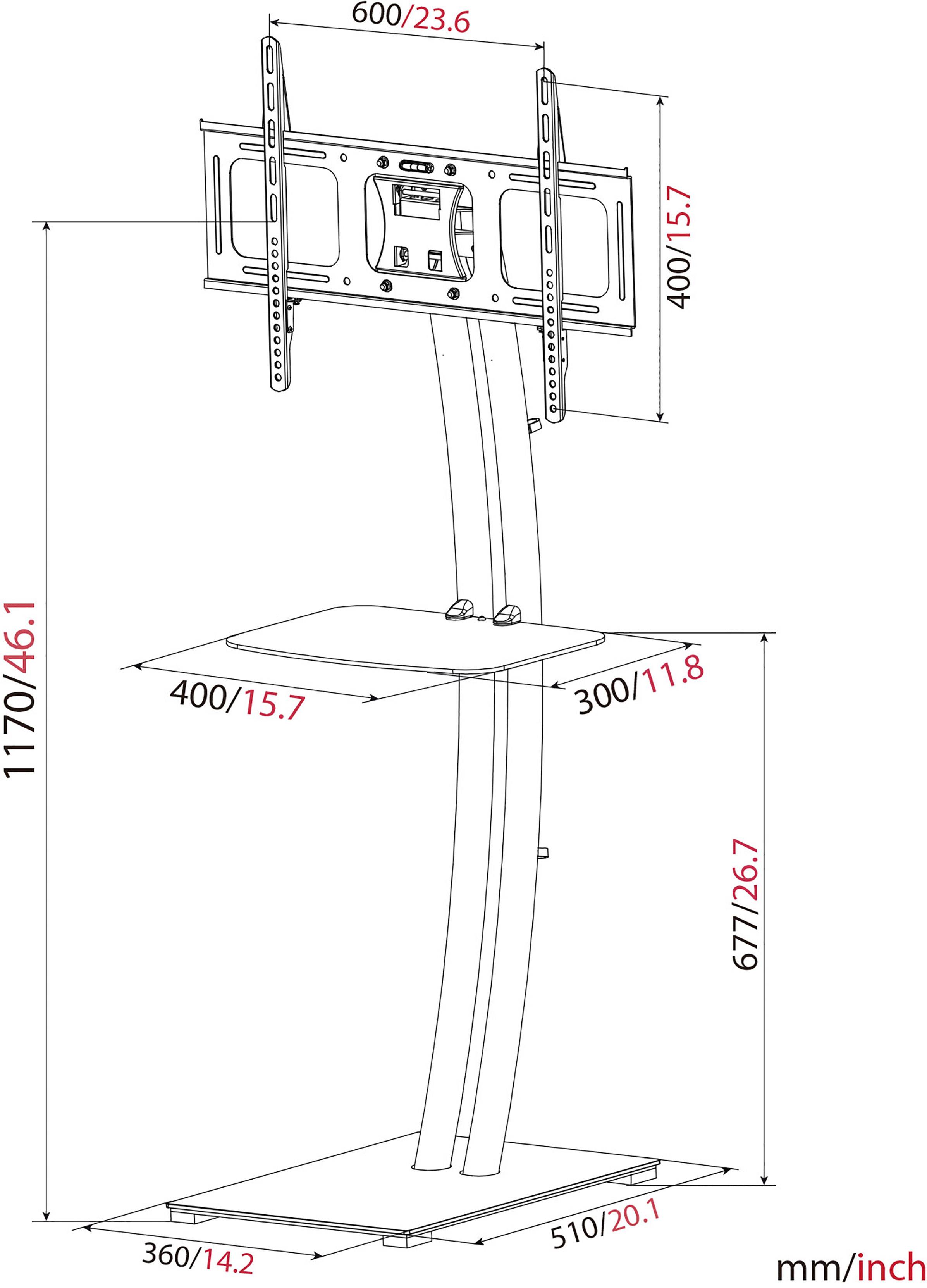 My Wall HP 107L TV-Standfuß 94,0cm (37") - 177,8cm (70") Starr, Bodenständer