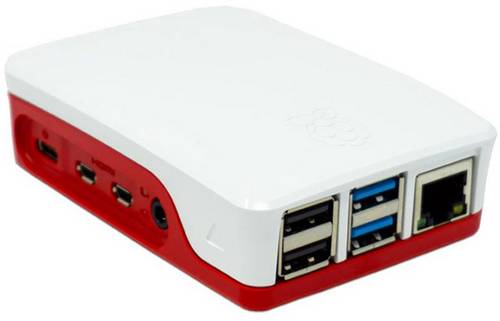 Raspberry Pi® SBC-Gehäuse Geeignet für: 4 B Rot, Weiß