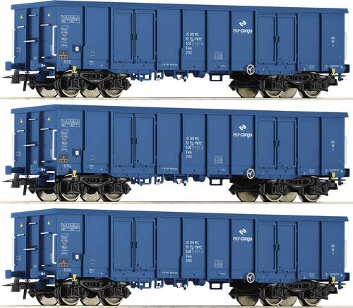 Roco 76128 H0 3er-Set Offene Güterwagen der PKP Cargo
