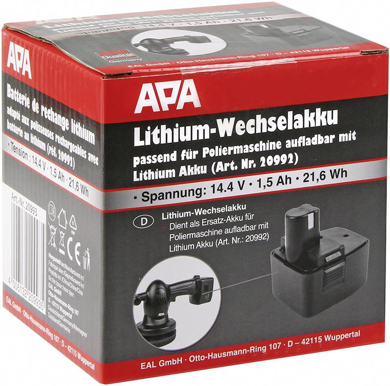 APA 20993 Lithium Batteriepack Werkzeug-Akku 14.4V 1500 mAh Lithium