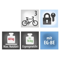 Eufab Fahrradträger Fahrradträger AMBER III 11555 Anzahl Fahrräder=3 Eufab Fahrradträger Fahrradträger AMBER III 11555 Anzahl Fahrräder=3