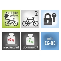 Eufab Fahrradträger Heckträger PREMIUM II 11521 Anzahl Fahrräder=2 Eufab Fahrradträger Heckträger PREMIUM II 11521 Anzahl Fahrräder=2