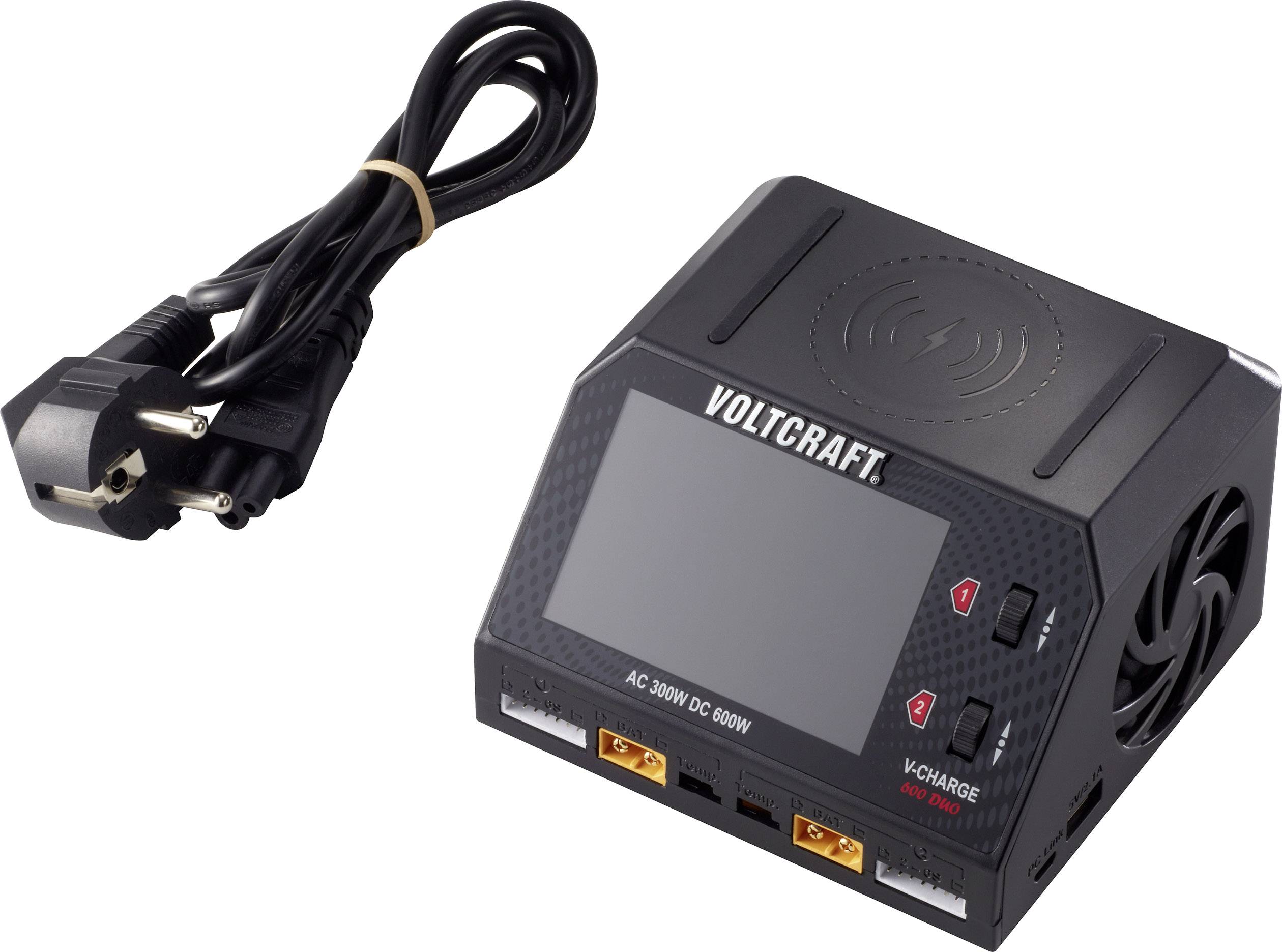 VOLTCRAFT V-Charge 600 DUO Modellbau-Ladegerät 16 A LiPo, LiHV, LiIon, LiFePO, NiMH, NiCd, Blei