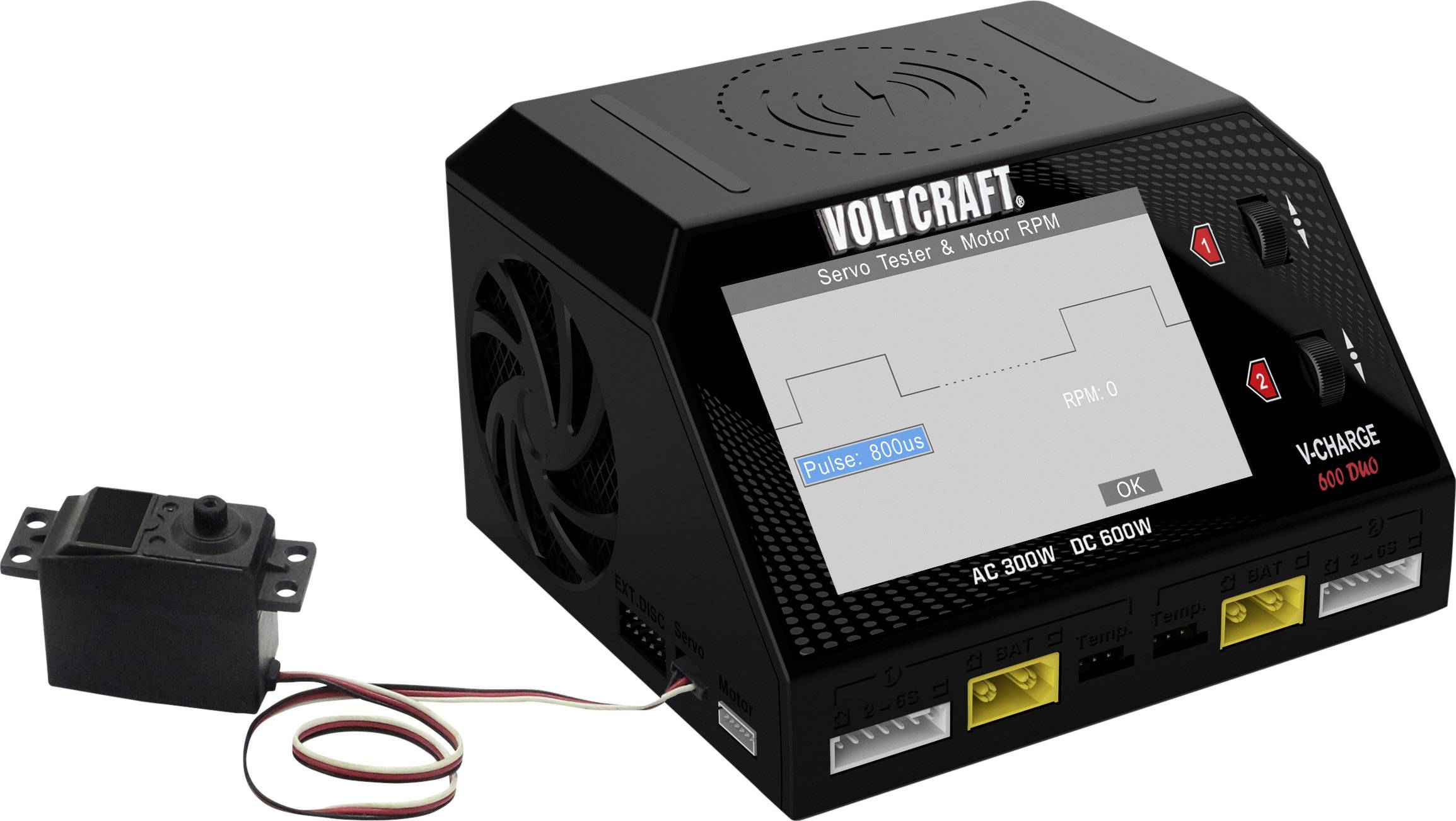 VOLTCRAFT V-Charge 600 DUO Modellbau-Ladegerät 16A LiPo, LiHV, LiIon, LiFePO, NiMH, NiCd, Blei