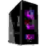AeroCool Quartz RGB Midi-Tower Gehäuse Schwarz 3 Vorinstallierte LED Lüfter, 1 vorinstallierter Lüfter, Seitenfenster