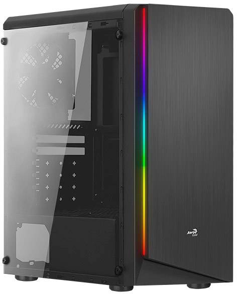AeroCool Rift RGB Midi-Tower PC-Gehäuse Schwarz 1 vorinstallierter Lüfter, Staubfilter, Seitenfenster