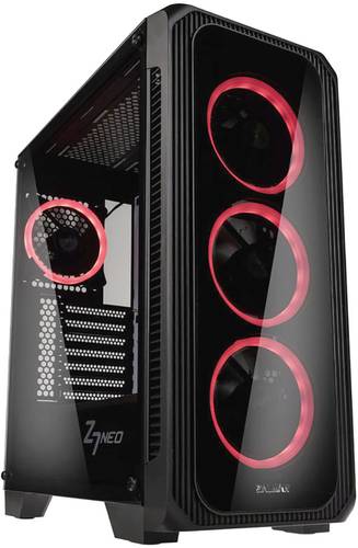 Zalman Z7 Neo Midi-Tower Gehäuse Schwarz 4 Vorinstallierte LED Lüfter, Seitenfenster