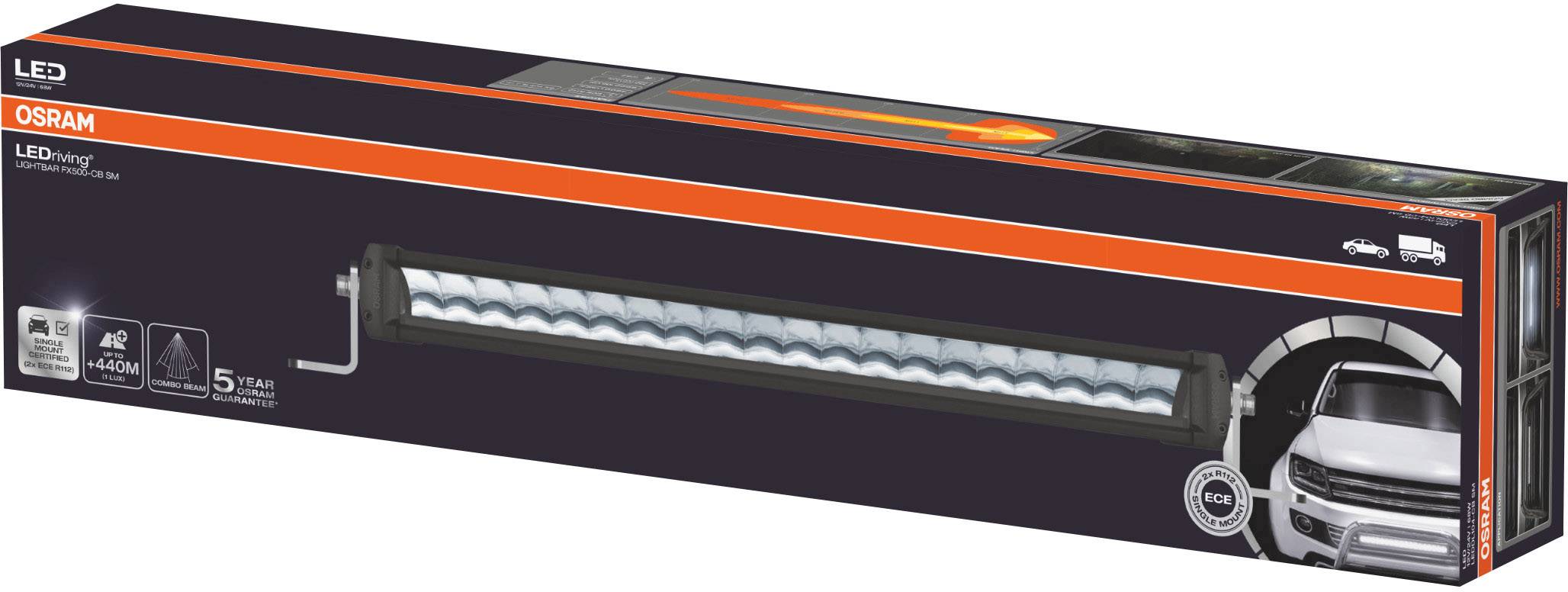 OSRAM Fernscheinwerfer LEDDL104-CB SM LEDriving LIGHTBAR FX500-CB SM LED vorne (B x H x T) 564 x 77 x 93.5 mm Schwarz