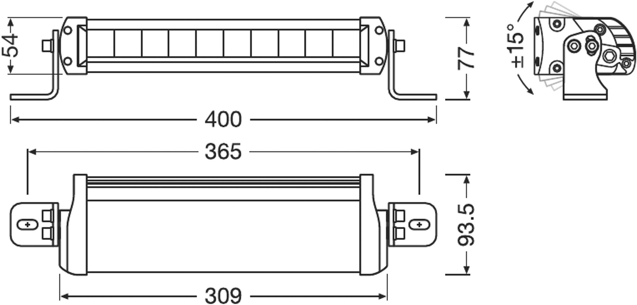 OSRAM Fernscheinwerfer LEDDL103-SP LEDriving LIGHTBAR FX250-SP LED vorne (B x H x T) 309 x 77 x 93.5mm Schwarz