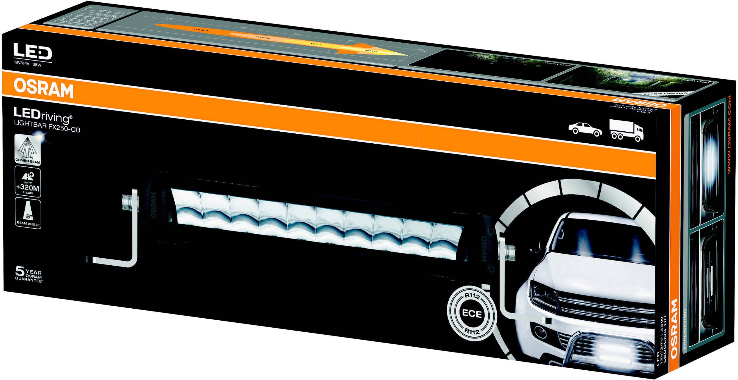 OSRAM Fernscheinwerfer LEDDL103CB LEDriving LIGHTBAR FX250-CB LED vorne (B x H x T) 309 x 77 x 93.5 mm Schwarz